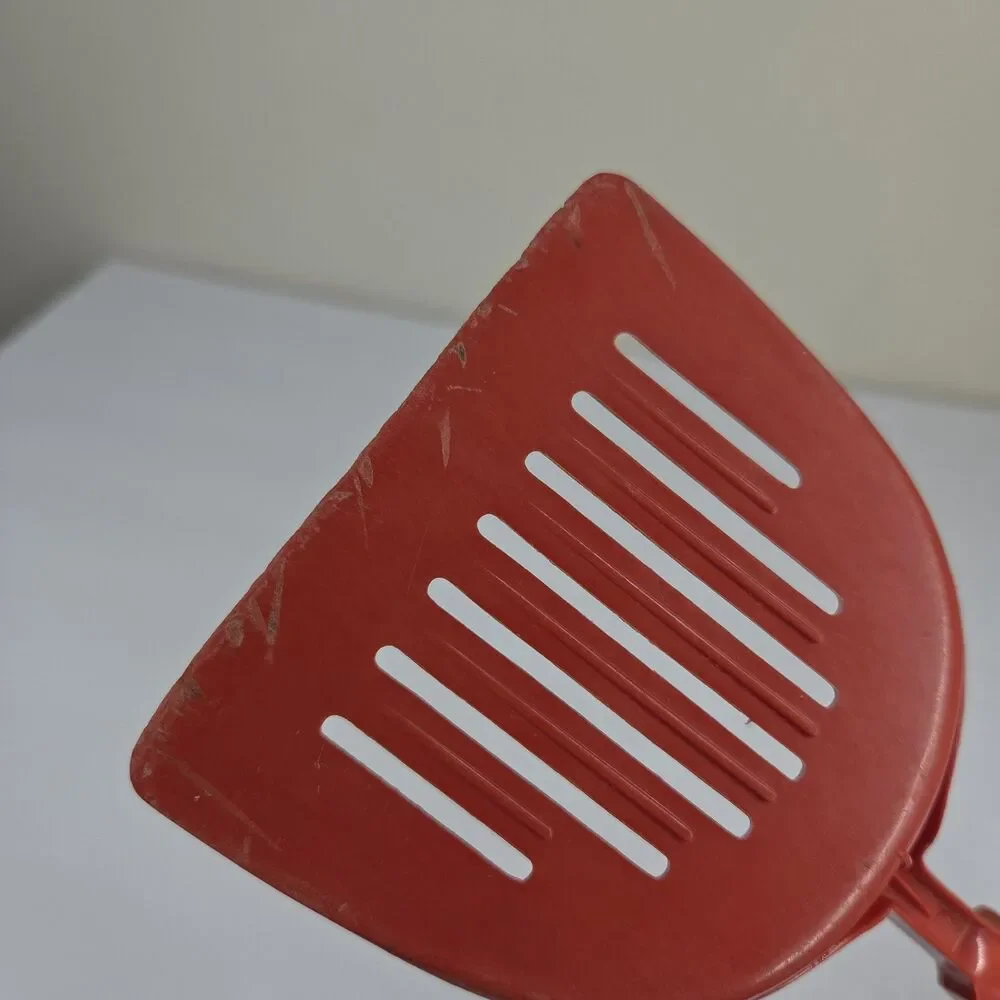 Vtg EKCO Red Slotted Spatula Turner Flipper Plastic Nylon USA Retro
